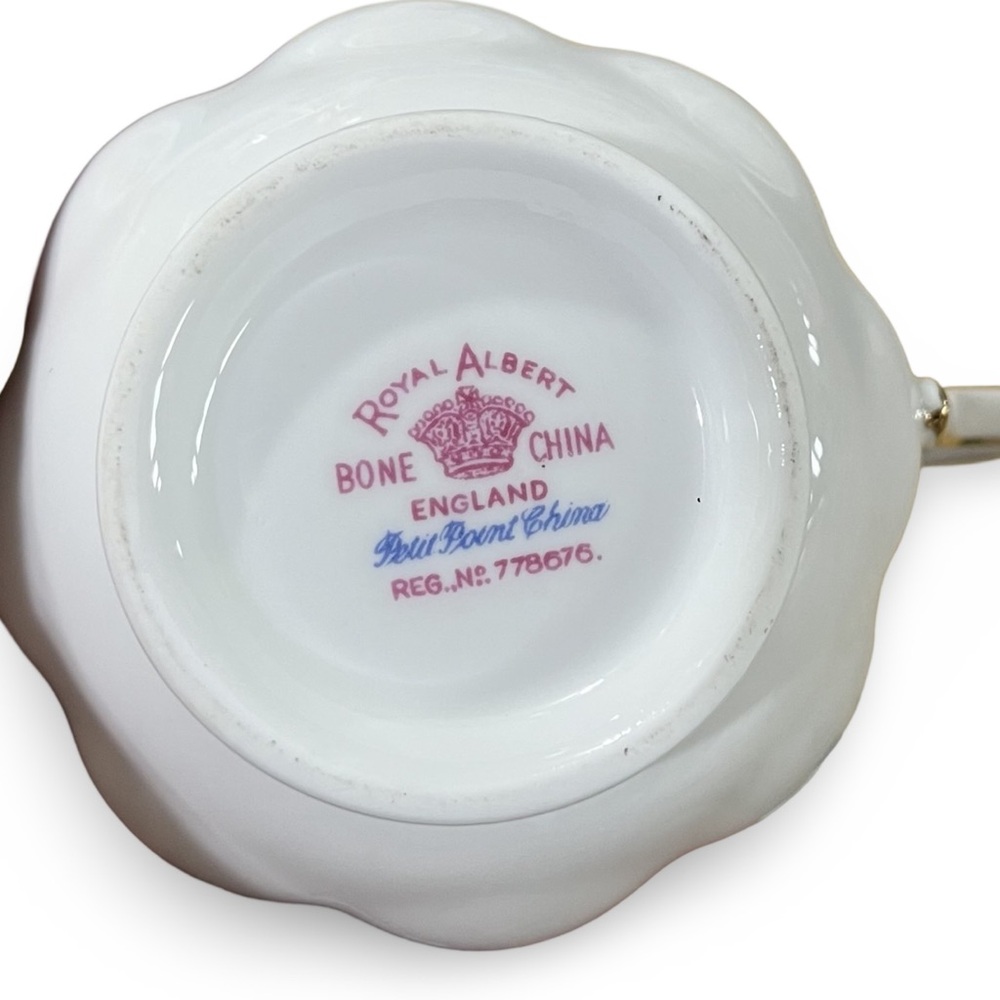 Royal Albert Bone China “Petit Point” Teacup and Saucer Set - Picture 7 of 8